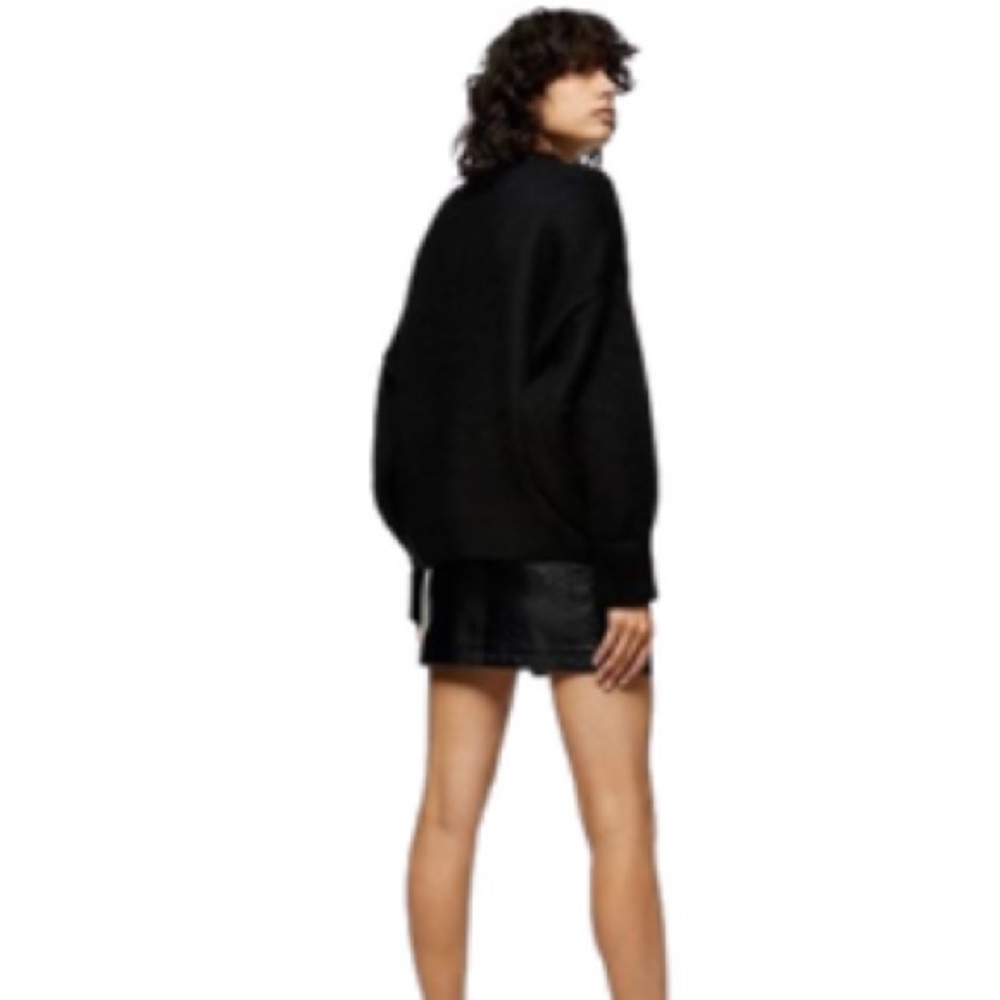 Topshop Croc Effect Faux Leather Zip Mini Skirt - Size 8 - Picture 2 of 12